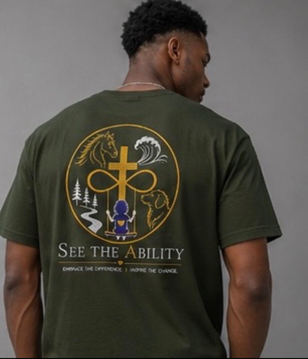 See The Ability™ Forest Green Embroidered Logo T-Shirt