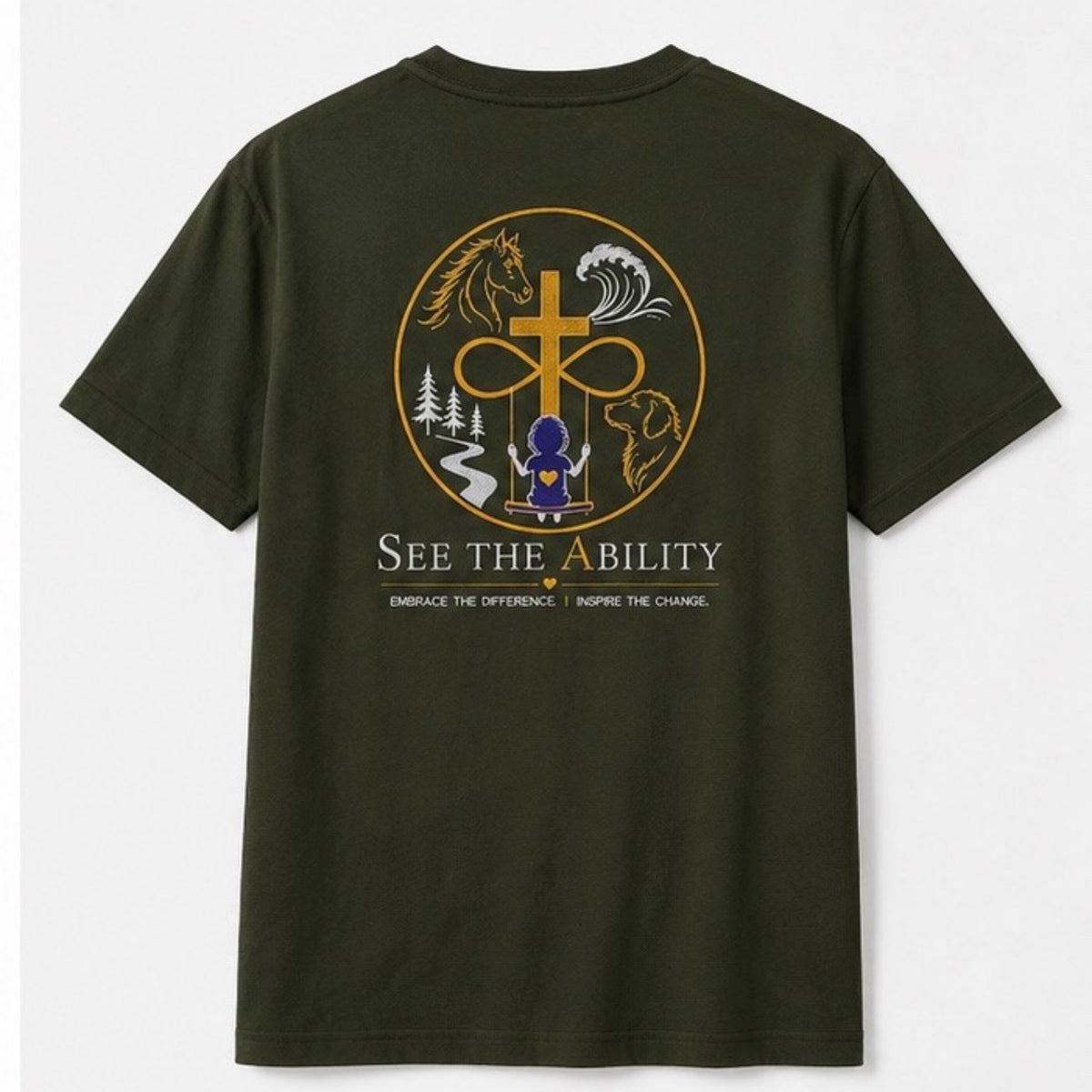 See The Ability™ Forest Green Embroidered Logo T-Shirt