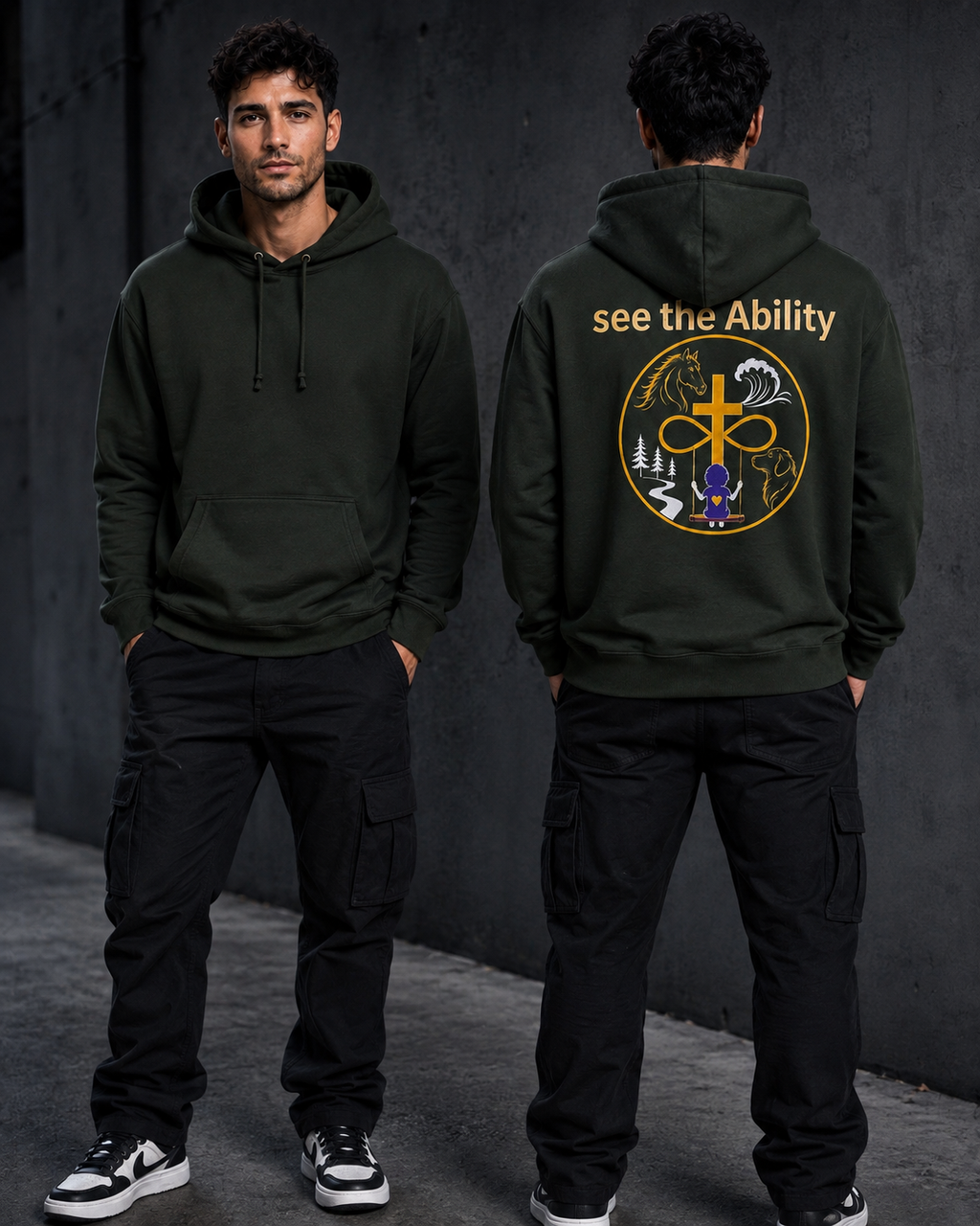See The Ability™ Signature Embroidery Hoodie – Forest Green