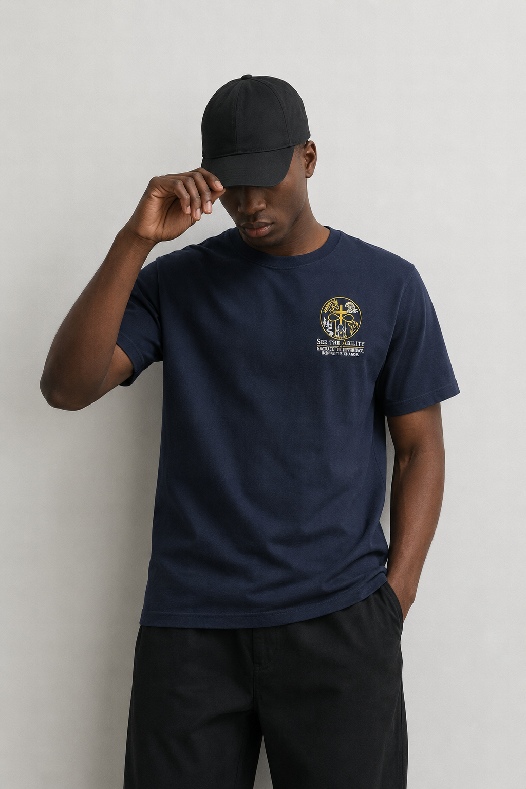 See The Ability™ Signature Embroidered T-Shirt – Navy