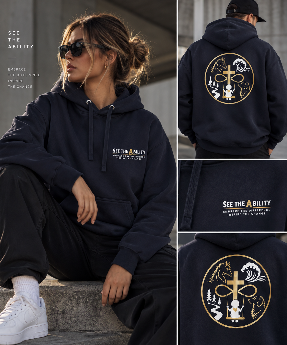See The Ability™ Signature Navy Hoodie